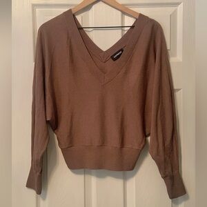 Gently Worn Express Deep Front & Back V-Neck Blouse.